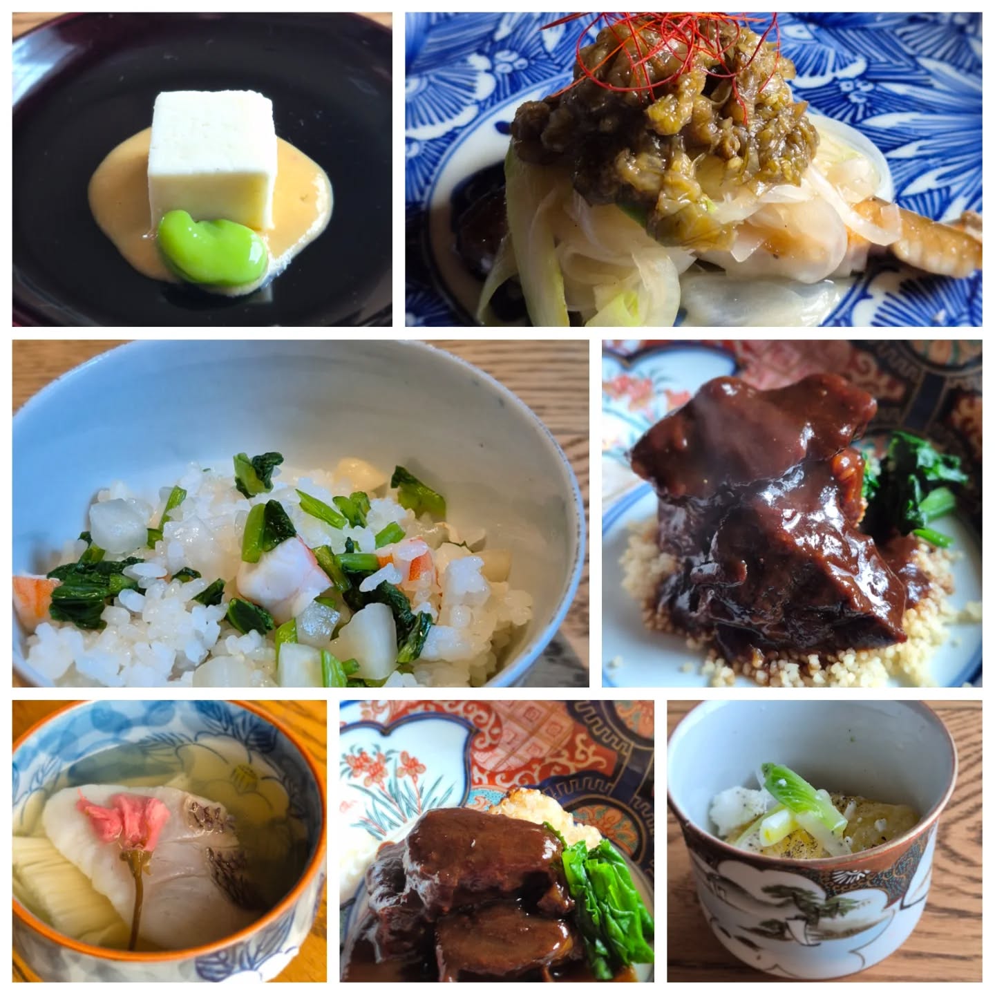 今月の献立

【先付】新玉ねぎ寒天寄せ
【お凌】桜煮麺　真鯛
【刺身】日替わり
【八寸】酒菜いろいろ
【揚物】ふかうら雪人参
【炒物】フキとホタルイカ卵とじ　鼈甲餡
【魚】　鰆　ふきのとうソース
【箸休】八朔　うるい　カッテージチーズ
【肉】　能登牛すね肉味噌煮　　クスクス
【〆】　海老と蕪のごはん
【甘味】水菓子

となりました
皆様、今月もよろしくお願いします

※※※※※※※※※※※※※※※※

浦和での両家顔合わせなど節目のお食事や接待
ご家族、友人のグループでのご利用にもおすすめです

ご予約はこちらからどうぞ
https://edisone.jp/agarifuji/

料理とお酒　あがりふじ

浦和区東仲町15-16 1階

定休日　月曜

営業時間
12:00〜23:00　※最終入店21:00
(12:00～17:00は２日前までにご予約お願いします)